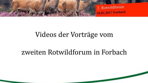 Videos der Vorträge zweites Rotwildforum in Forbach Videos der Vorträge zweites Rotwildforum in Forbach